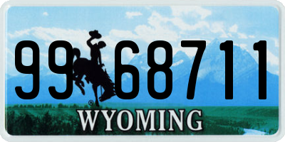 WY license plate 9968711