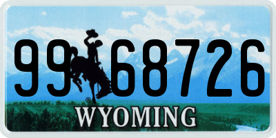 WY license plate 9968726