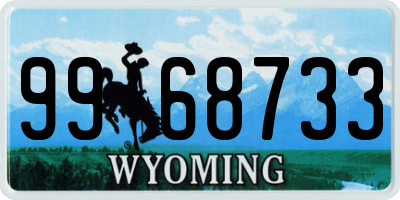 WY license plate 9968733