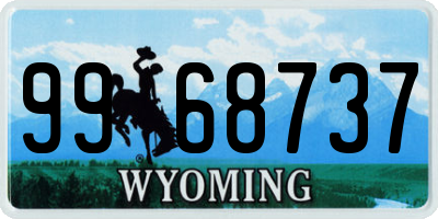 WY license plate 9968737