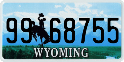 WY license plate 9968755