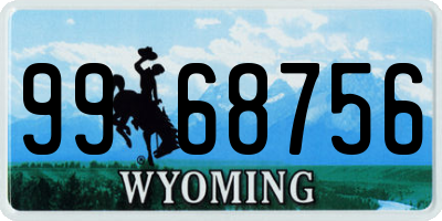 WY license plate 9968756