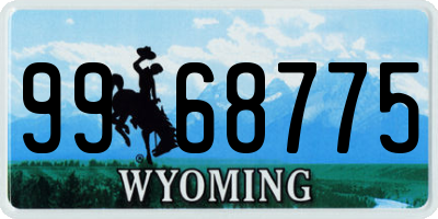 WY license plate 9968775