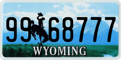 WY license plate 9968777