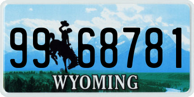 WY license plate 9968781