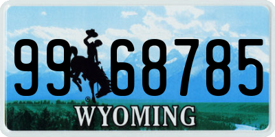 WY license plate 9968785