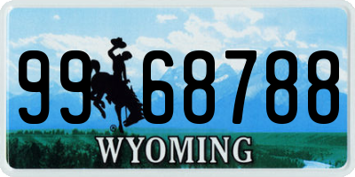 WY license plate 9968788