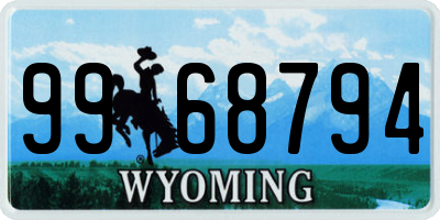 WY license plate 9968794