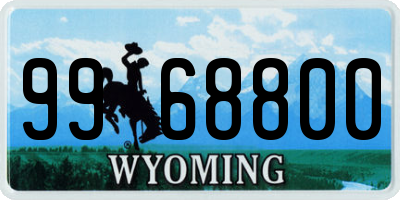 WY license plate 9968800