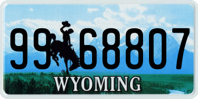 WY license plate 9968807