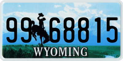 WY license plate 9968815