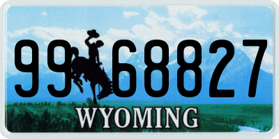 WY license plate 9968827