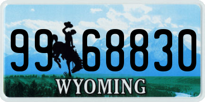 WY license plate 9968830