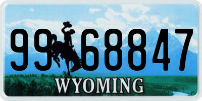 WY license plate 9968847