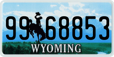 WY license plate 9968853