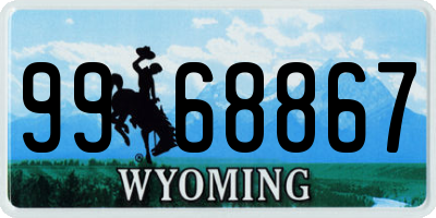 WY license plate 9968867