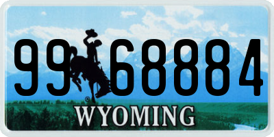 WY license plate 9968884