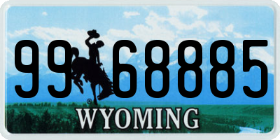 WY license plate 9968885