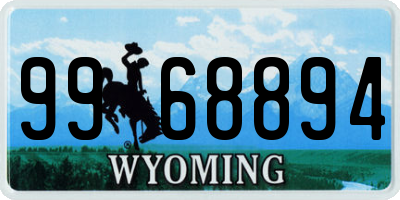 WY license plate 9968894