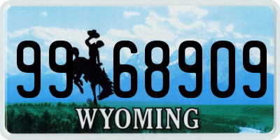 WY license plate 9968909
