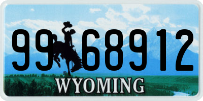 WY license plate 9968912