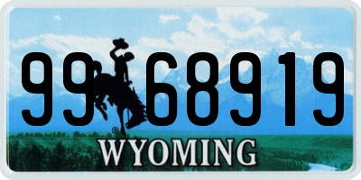 WY license plate 9968919