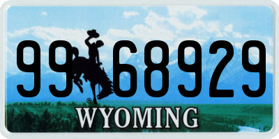 WY license plate 9968929