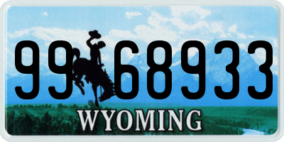 WY license plate 9968933