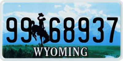 WY license plate 9968937