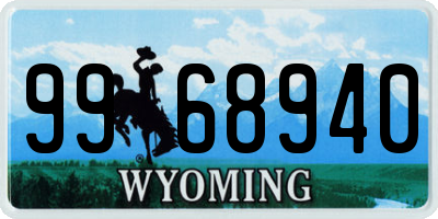 WY license plate 9968940