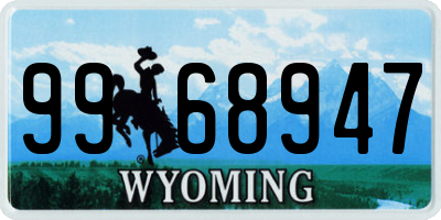 WY license plate 9968947