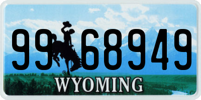 WY license plate 9968949
