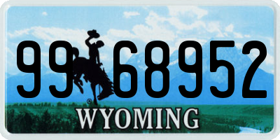 WY license plate 9968952