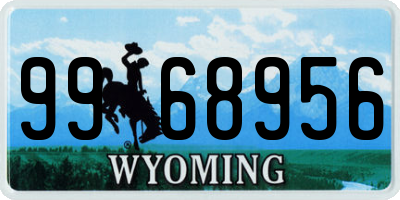 WY license plate 9968956