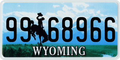 WY license plate 9968966
