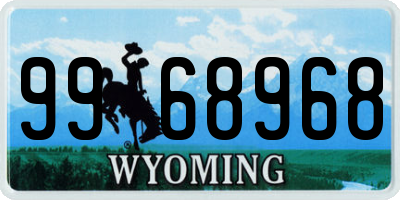 WY license plate 9968968