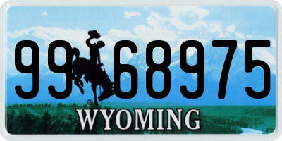 WY license plate 9968975