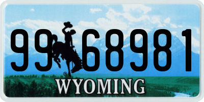 WY license plate 9968981