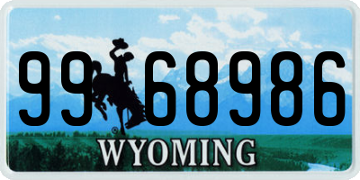 WY license plate 9968986