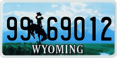 WY license plate 9969012