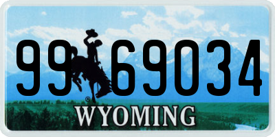 WY license plate 9969034