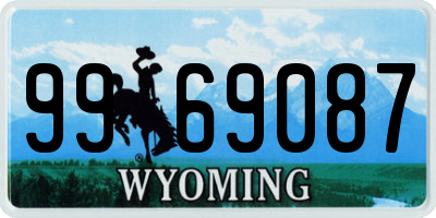 WY license plate 9969087
