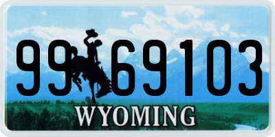 WY license plate 9969103