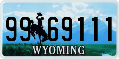 WY license plate 9969111