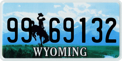 WY license plate 9969132