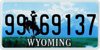 WY license plate 9969137