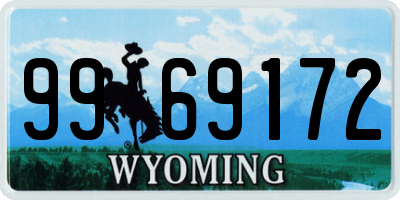 WY license plate 9969172