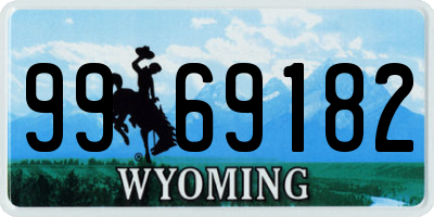 WY license plate 9969182