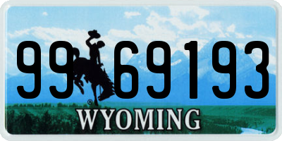 WY license plate 9969193