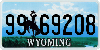 WY license plate 9969208